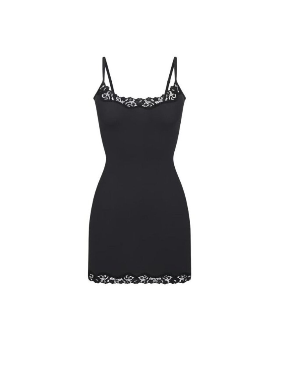 Skims Fits Everybody Lace Slip Dress Onyx Black Large DR-MIN-4132 - NL/WT 34F